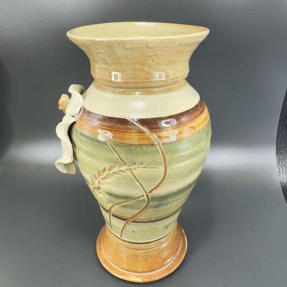 Vintage Whole Earth Clay Works Boho Vase 1984 Earth Tone Large Vase Vessel VTG - Picture 10 of 15
